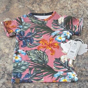 Size 6-12 Months Tropical Print Kids Short Sleeve Tee